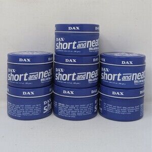 Lot Of 7 Dax Pomade Short and Neat Light Hair Dress 3.5 oz With Box VTG 1984 NOS